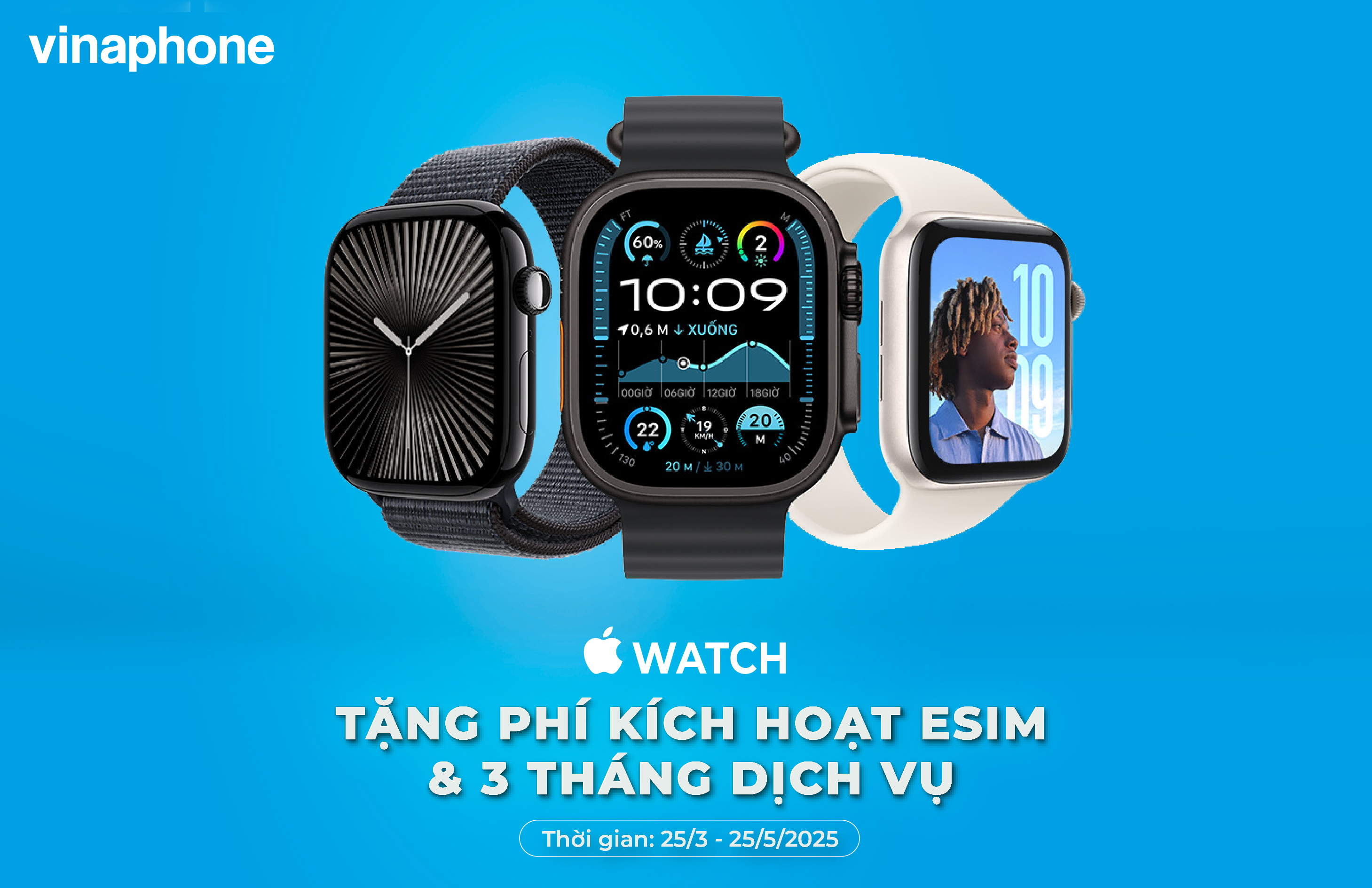 VinaPhone ưu đãi sử dụng dịch vụ eSIM trên Apple Watch